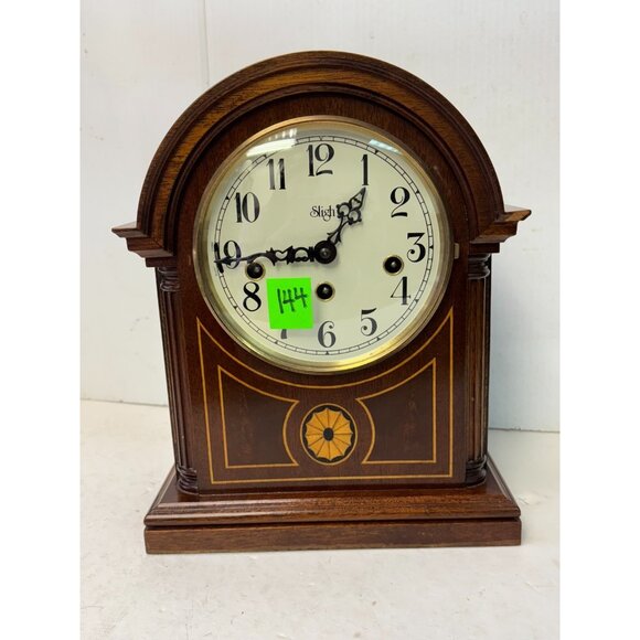 Westminster Chime Mantel Vintage Sligh Mechanical Clock Franz Hermes Two Jewels - Picture 10 of 10